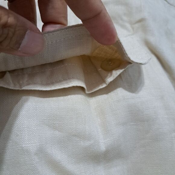 Island Importer Linen Boho Summer Drawstring Cargo Shorts XL Natural/Cream NWT - Picture 10 of 14